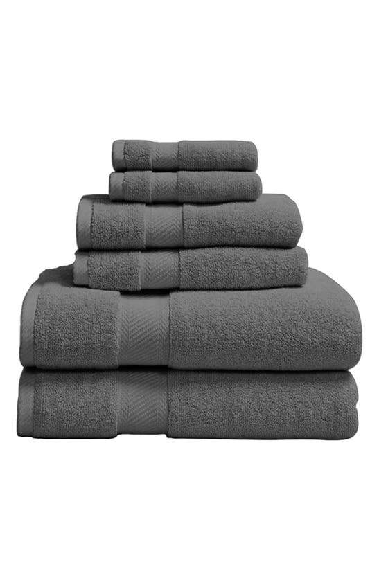 Shop Luxury Home Organic Cotton 6-piece Towel Set In Gray