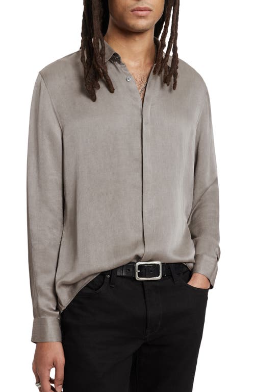John Varvatos Slim Fit Stretch Cotton Button-Up Shirt Med Grey at Nordstrom,