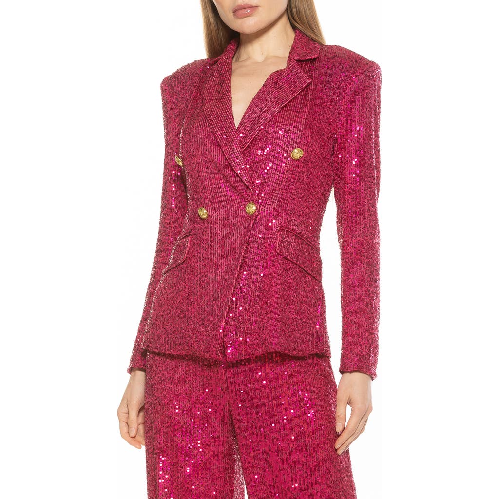 Alexia Admor Abbi Sequin Blazer In Hot Pink