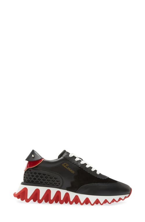 Christian Louboutin Loubishark Donna Black Sneakers In Black/red