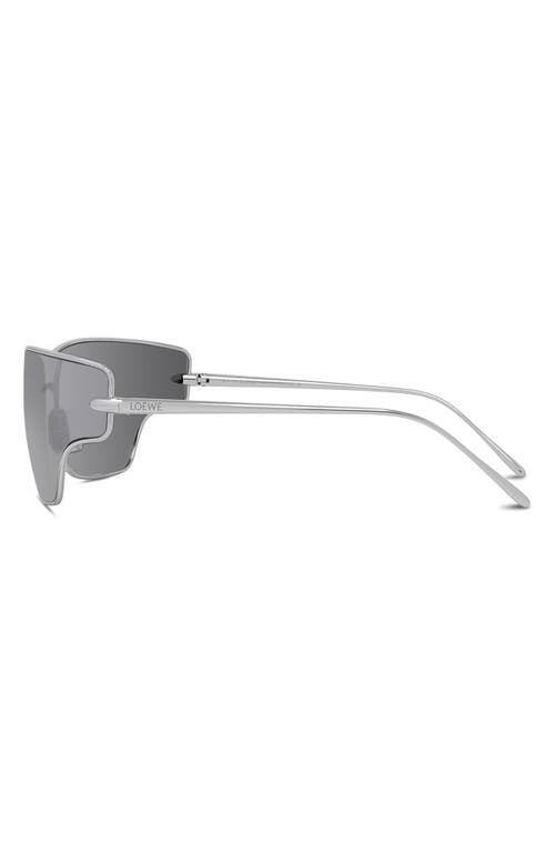 Shop Loewe Signature 70mm Mirrored Oversize Geometric Sunglasses In Shiny Palladium/smoke Mirror