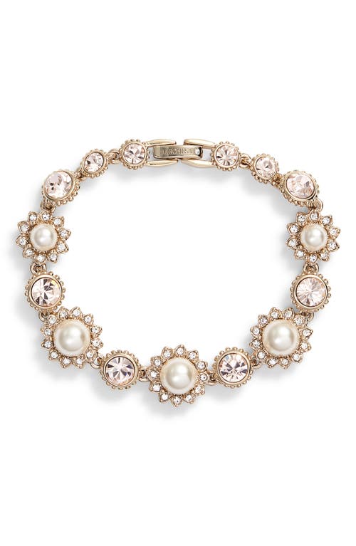 Marchesa Imitation Pearl Line Bracelet In Cream/silk/gold