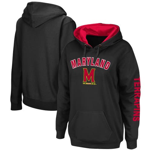 Women's Colosseum Black Maryland Terrapins Loud and Proud Pullover Hoodie