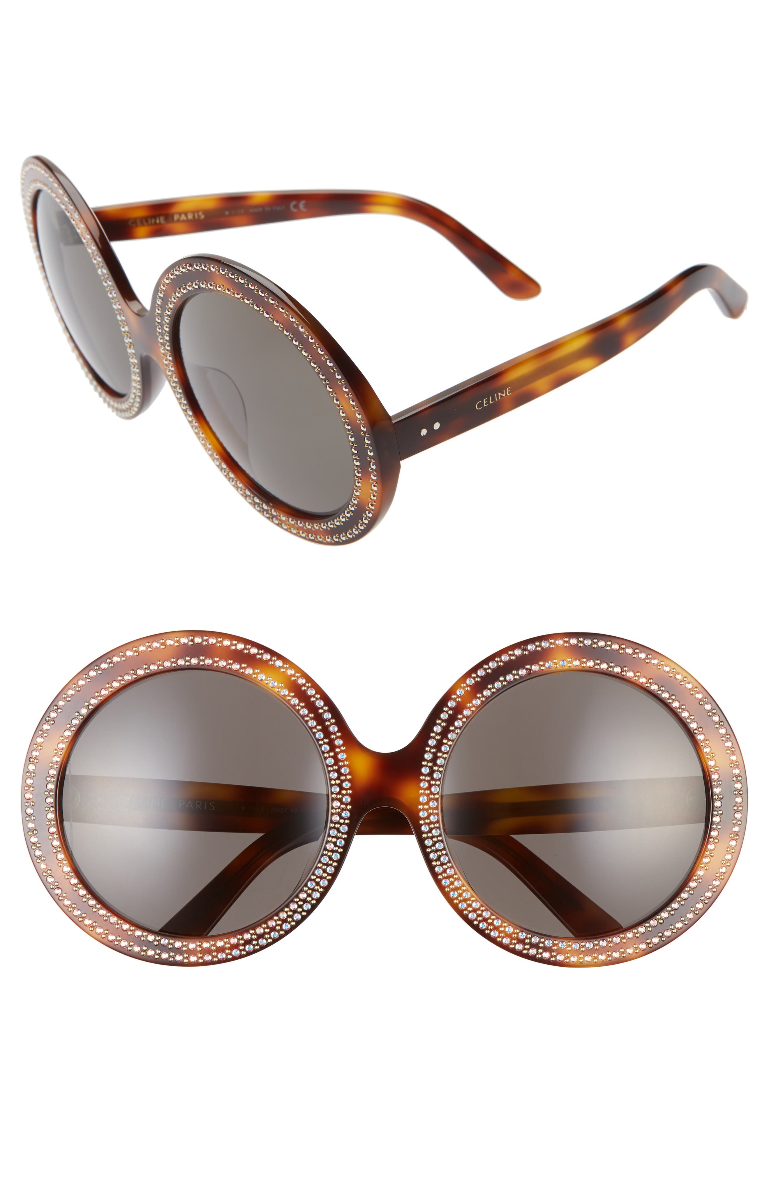 CELINE 61mm Studded Round Sunglasses Nordstrom