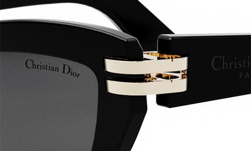 Shop Dior C B2u Butterfly Sunglasses In Shiny Black/smoke