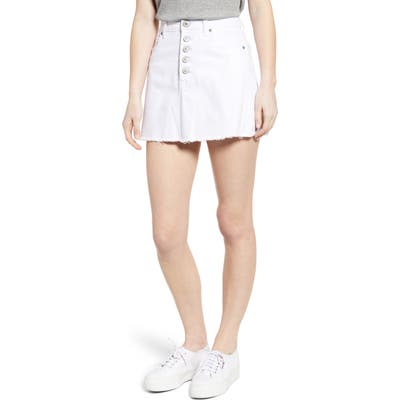 Sts Blue Emily Button Fly Denim Miniskirt, White