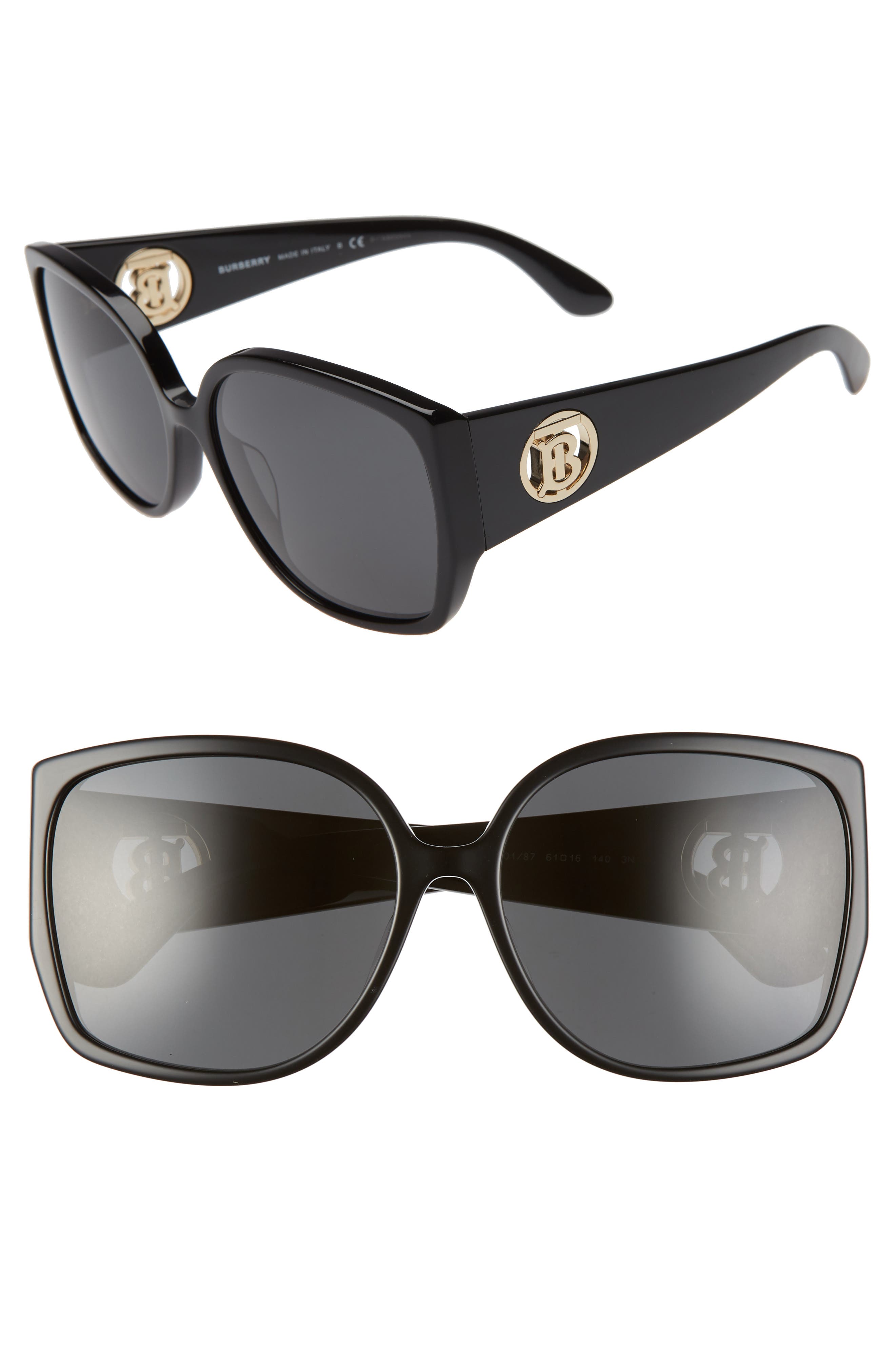 burberry 61mm square sunglasses