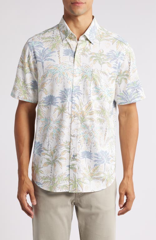 Tommy Bahama San Lucio Palm Orchard Print Short Sleeve Button-Up Shirt in Hay 