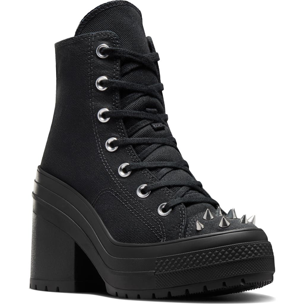 Converse Chuck 70 De Luxe Block Heel Sneaker In Black/black/black