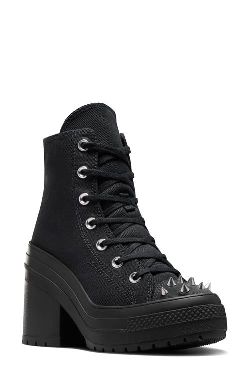 Converse Chuck 70 De Luxe Block Heel Sneaker in Black/Black/Black at Nordstrom, Size 5.5 Women's
