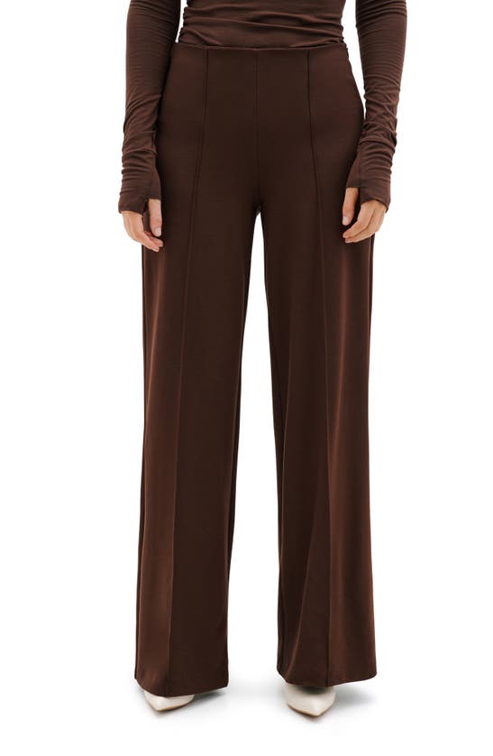 Shop Marcella Gina Ponte Knit Pull-on Pants In Brown