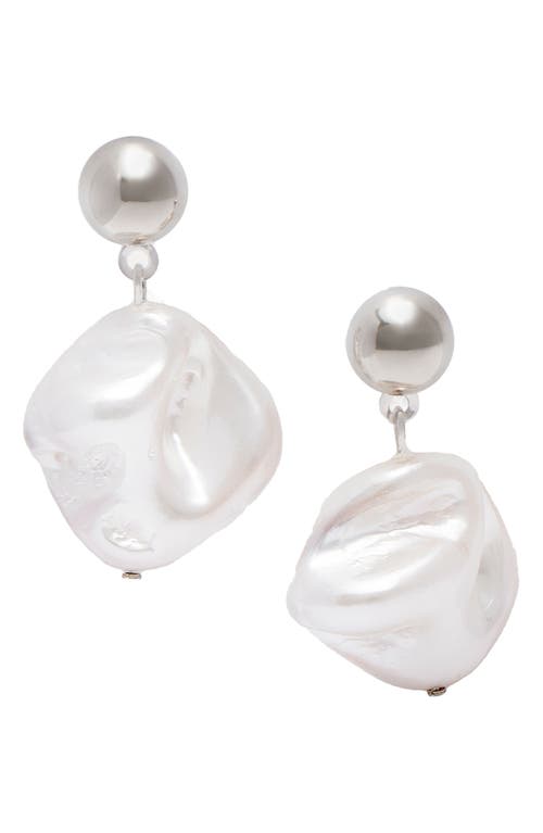 Saachi Seashell Pearl Dangle Earrings In Pearl