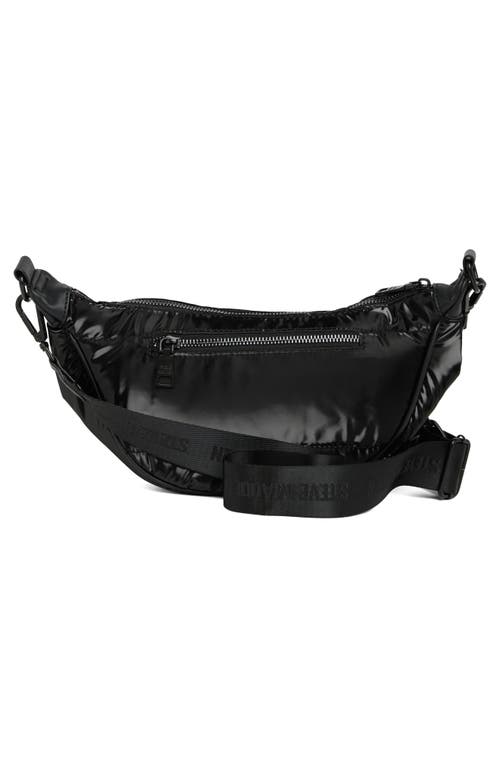 Shop Steve Madden Crest Nylon Sling Crossbody Bag In Black/black