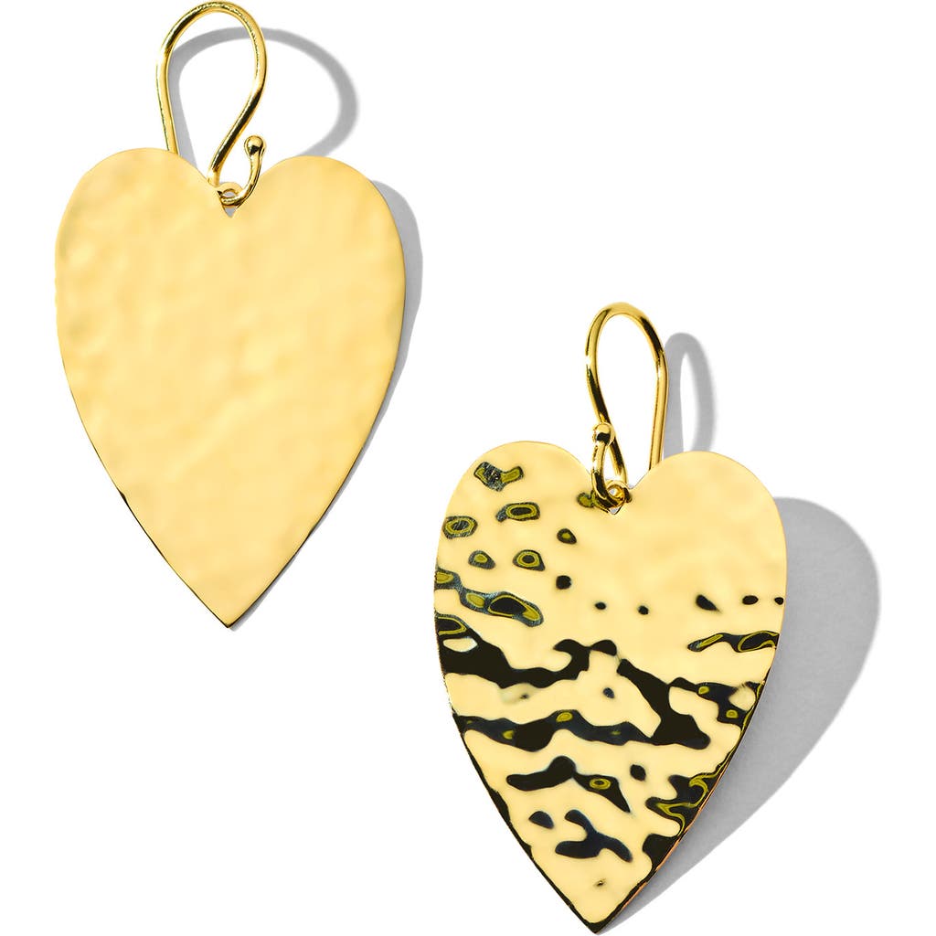 Ippolita Classico Crinkle Heart Drop Earrings In Gold