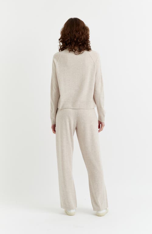 Shop Chinti & Parker Wool & Cashmere Wide Leg Track Pant In Oatmeal