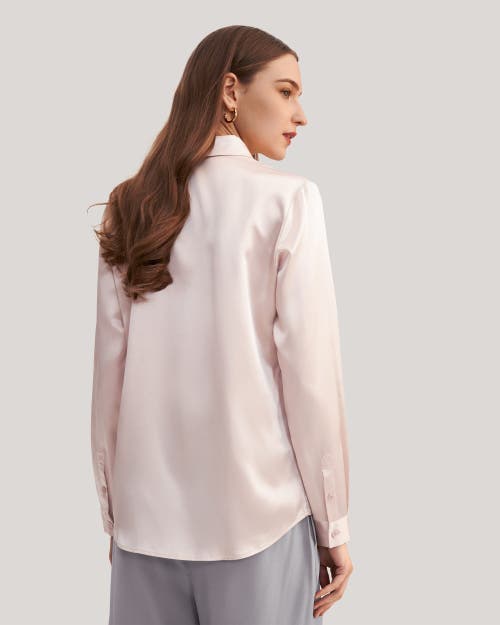 Lilysilk Women's Basic Concealed Placket Silk Shirt In Pale Pink