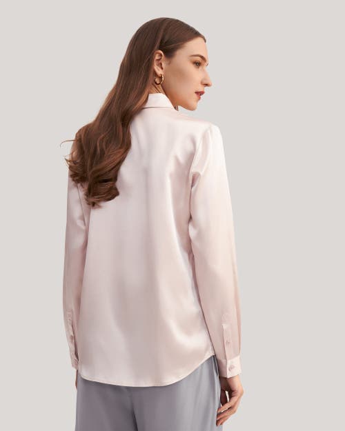 Shop Lilysilk Basic Concealed Placket Silk Shirt In Pale Pink