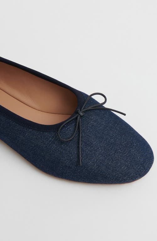 Shop Mansur Gavriel Dream Ballerina Flat In Dark Blue