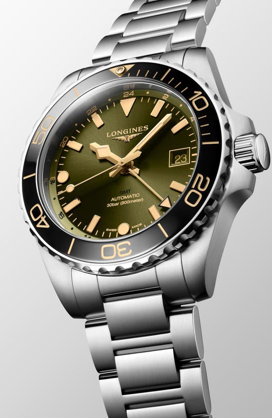Shop Longines Hydroconquest Automatic Bracelet Watch, 41mm In Green