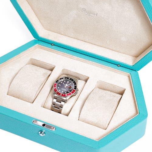 Rapport London Portobello Three Watch Box In Turquoise