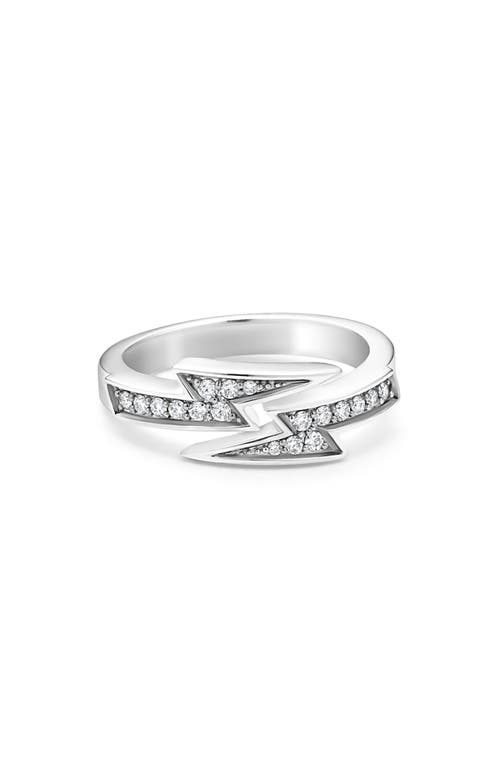 Shop Lagos Caviar Spark Lightning Bolt Diamond Ring In Silver