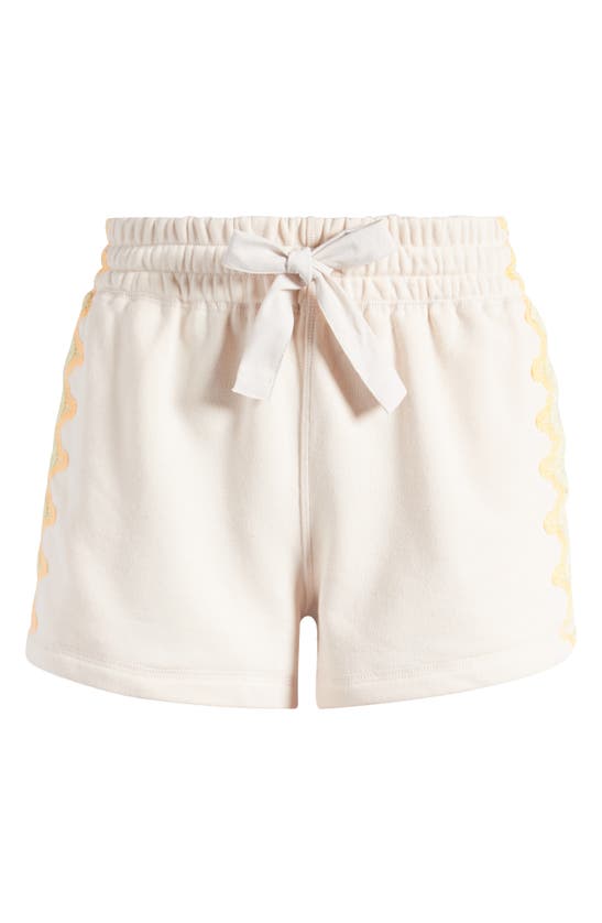 Shop Fp Movement Feeling Wavy Side Appliqué Cotton Blend Shorts In Beached Clay Combo