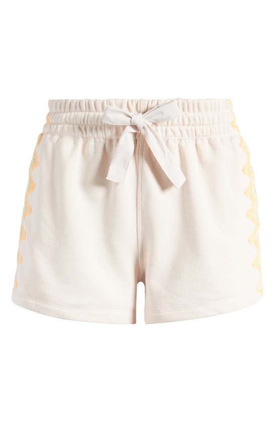 Shop Fp Movement Free People  Feeling Wavy Side Appliqué Cotton Blend Shorts In Beached Clay Combo