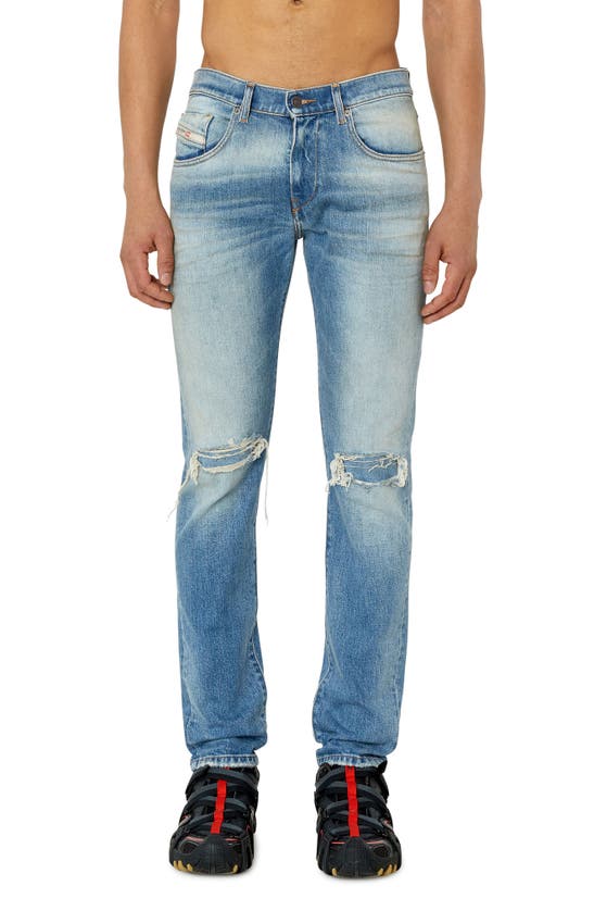 Additief extreem inval Diesel D-strukt Ripped Slim Fit Jeans In Blue | ModeSens