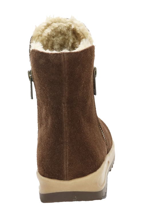 Shop David Tate Bliz Water Resistant Faux Shearling Bootie In Brown Suede