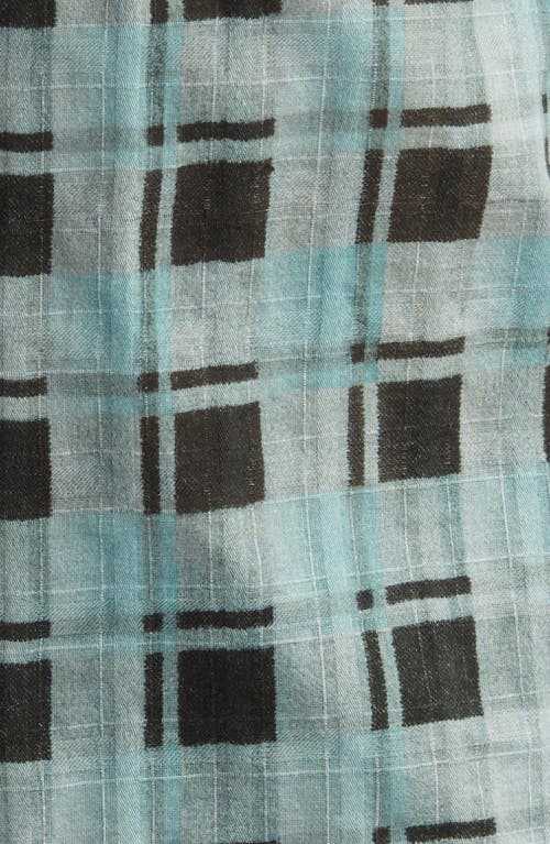 Allsaints Big Sur Check Camp Shirt In Shamrock Green