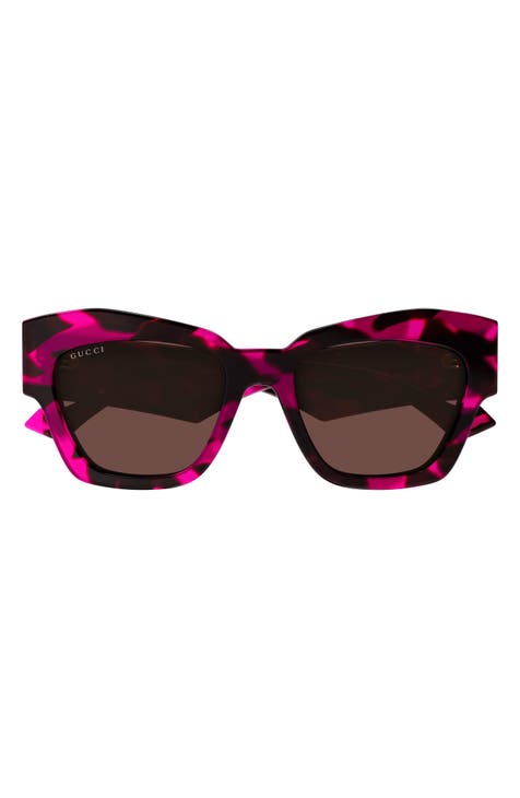 Lipsy London Modern Cateye Sunglasses - Black/Coral Pink