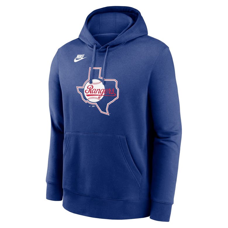 Shop Nike Royal Texas Rangers Cooperstown Collection Team Logo Fleece Pullover Hoodie