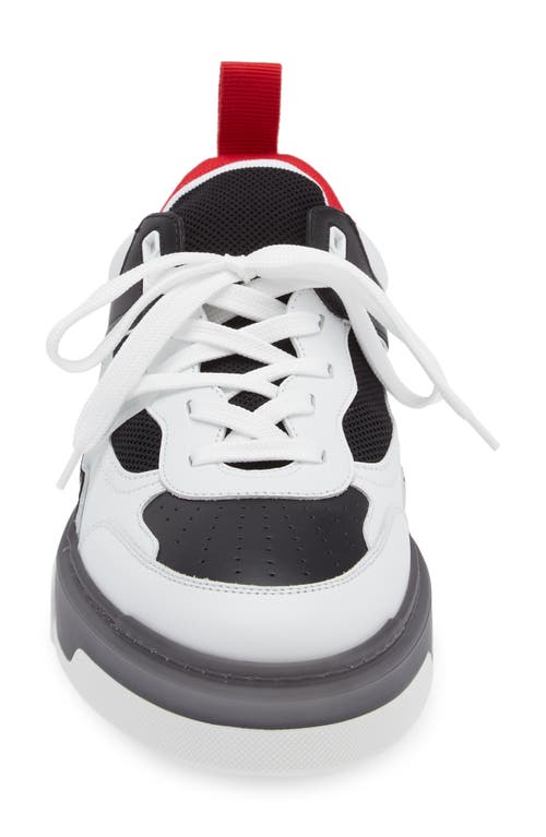 Shop Christian Louboutin Astroloubi Mixed Media Low Top Sneaker In White/black