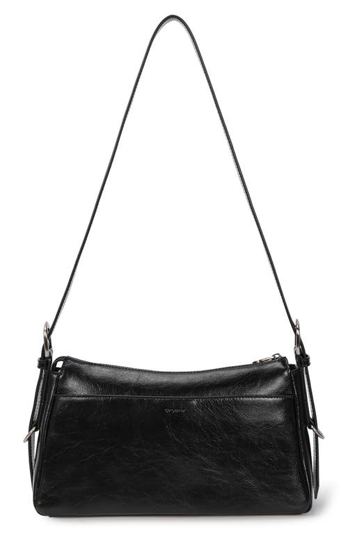 Shop Oryany Moto Leather Shoulder Bag In Black