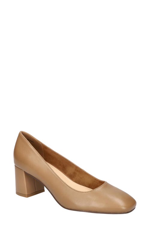 Bella Vita Jillian Women's Block Heel Square Toe Pumps In Saddle Leather