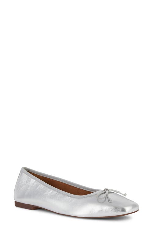 Geox Marsilea Square Toe Ballet Flat Silver at Nordstrom,