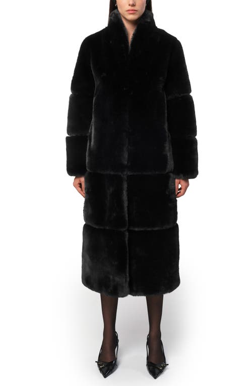 Shop Apparis Sylke Pluche™ Faux Fur Longline Coat In Noir