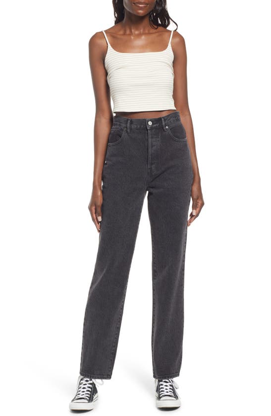 Pacsun Ripped High Waist Dad Jeans In Black