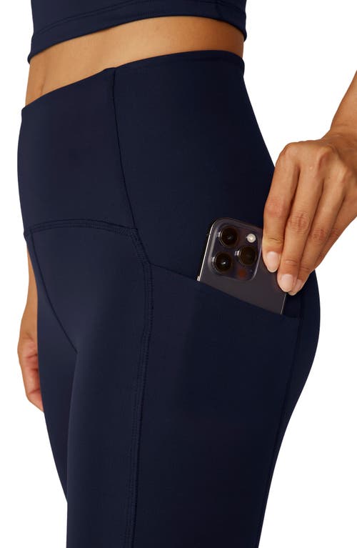 Beyond Yoga Powerbeyond Strive High Waist Pocket Leggings In After Dark Navy