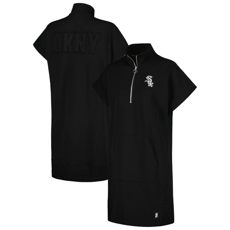 Shop Dkny Sport Black Chicago White Sox Emily Quarter-zip Sneaker Dress