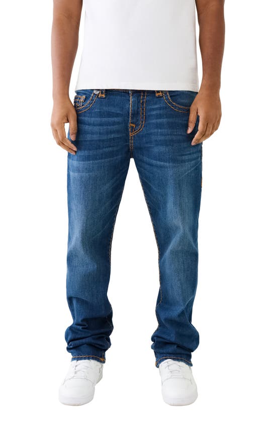 Shop True Religion Brand Jeans Ricky Super T Straight Leg Jeans In Diver Dark