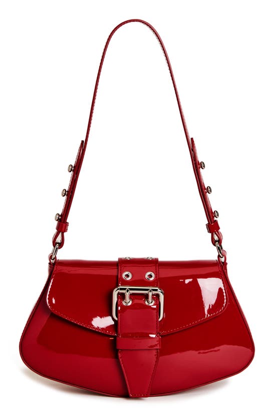 Shop Reformation Rafaella Shoulder Bag In Lipstick Patent