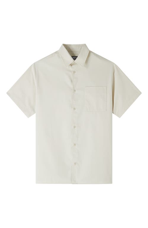 Shop Apc A.p.c. Raph Short Sleeve Button-up Shirt In Chalk