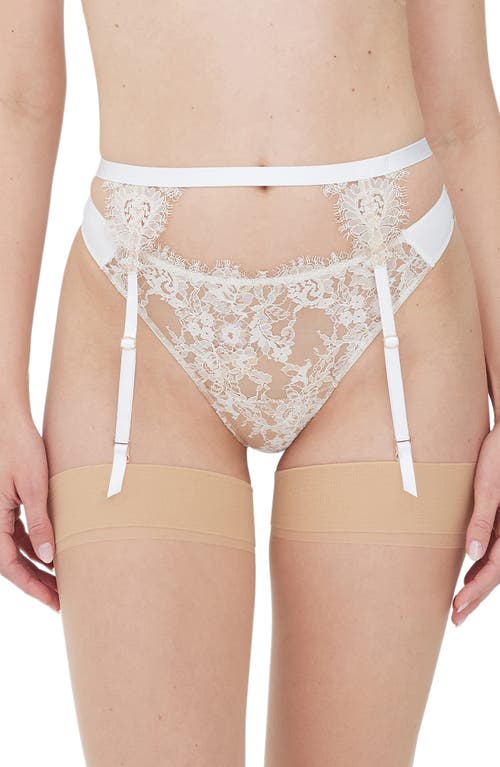 Skarlett Blue Entice Garter Belt In White/nylon