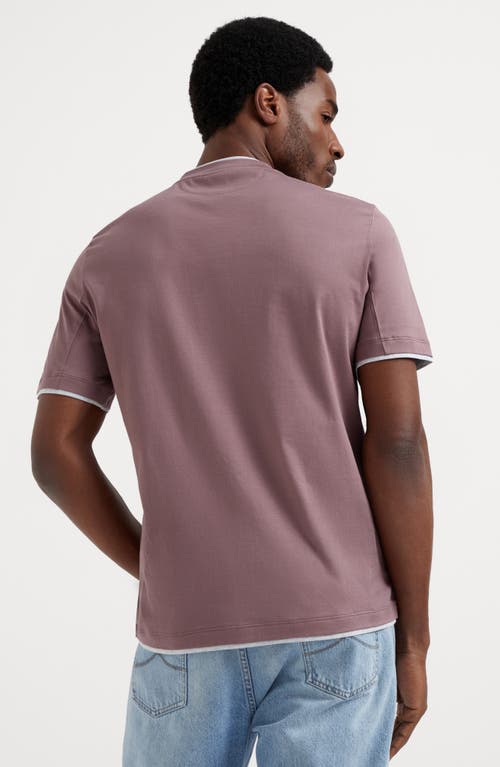 Shop Brunello Cucinelli T-shirt With Faux-layering In Light Purple