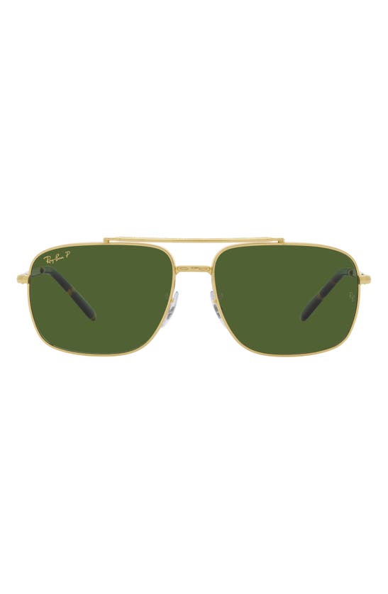 Shop Ray Ban Ray-ban 62mm Polarized Pillow Sunglasses In Yellow Gold