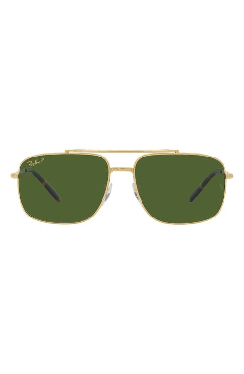 Ray-Ban 62mm Polarized Pillow Sunglasses in Yellow Gold at Nordstrom