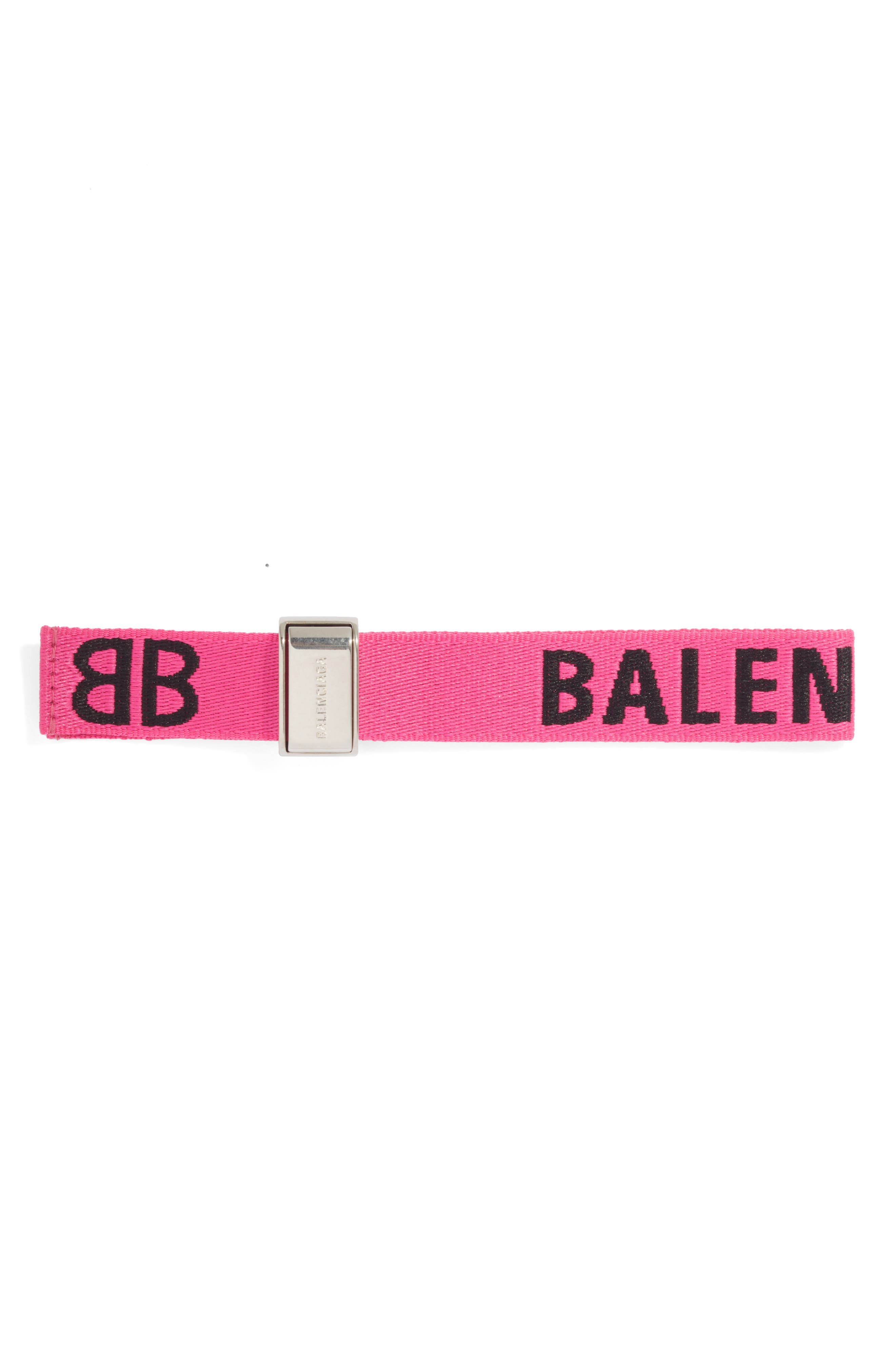 Balenciaga Party Logo Bracelet in Pink/Silver | Smart Closet