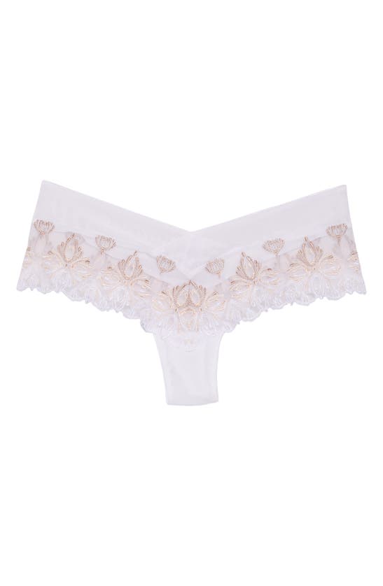 Chantelle Lingerie Champs-élysées Hipster Panties In White/ Brown Bicolor