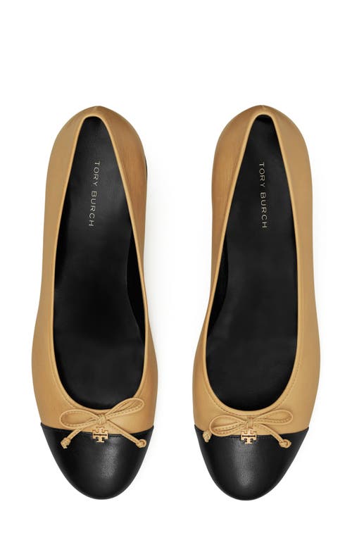 Shop Tory Burch Cap Toe Pump In Ginger Shortbread/black